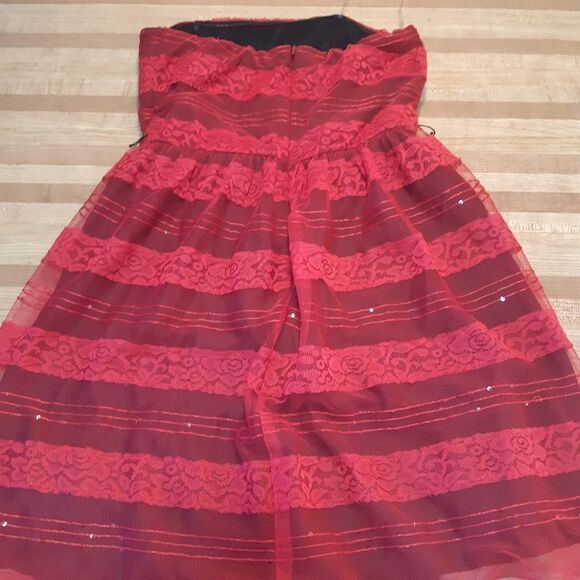 Womans Sleeveless Studio Y Red Midi Cocktail Tube Dress - Picture 3 of 9